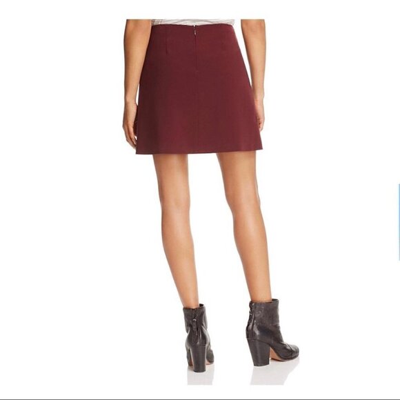 Dylan Gray A-Line Crepe Mini Skirt | Burgundy | Size 12 | NWT $148 - Picture 3 of 11